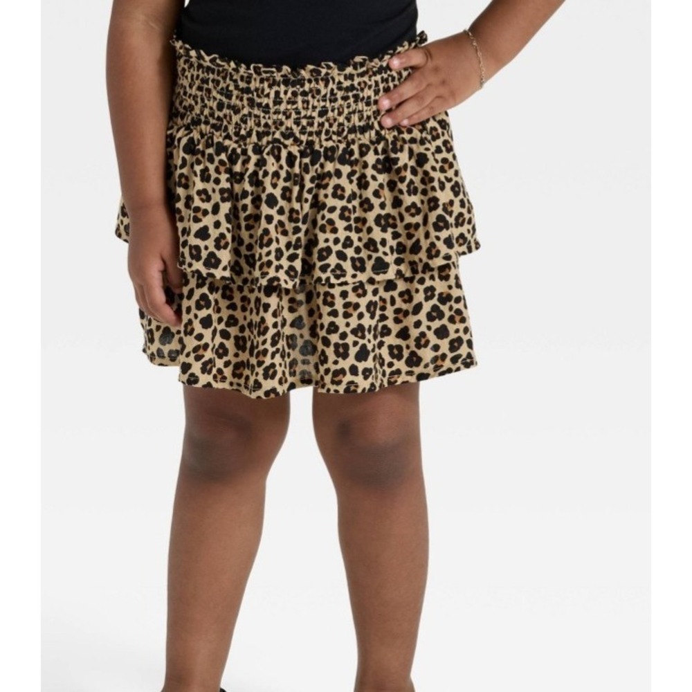 New Baby Girls 18 Months Leopard Print Tier Skirt  Cheetah Cat & jack